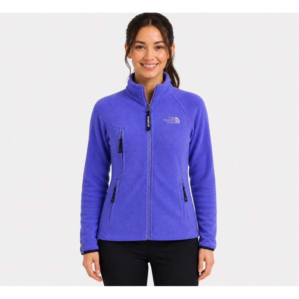 The North Face Womens Purple Polartec Wind Pro Fleece Full Zip Jacket Small